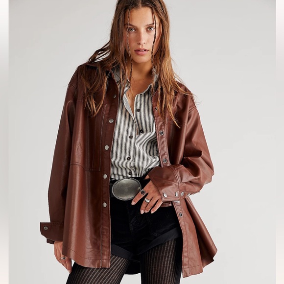 Free People Jackets & Blazers - Free People We The Free Easy Rider Vegan Top